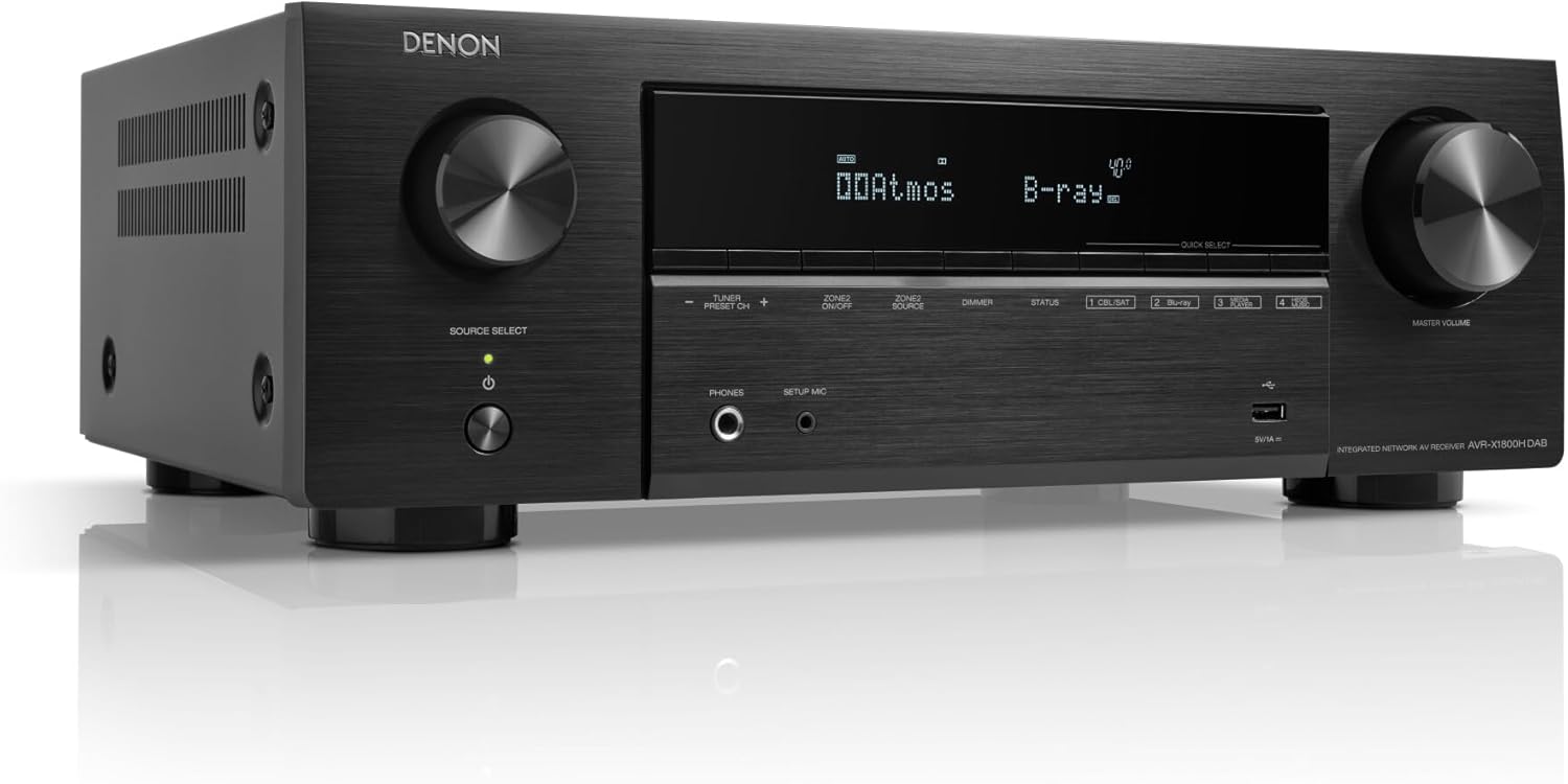 AV Receiver Denon AVR-X1800H DAB (7.2, 80W/ch, HDMI 2.1, Dolby Atmos, HEOS, 8K)-2