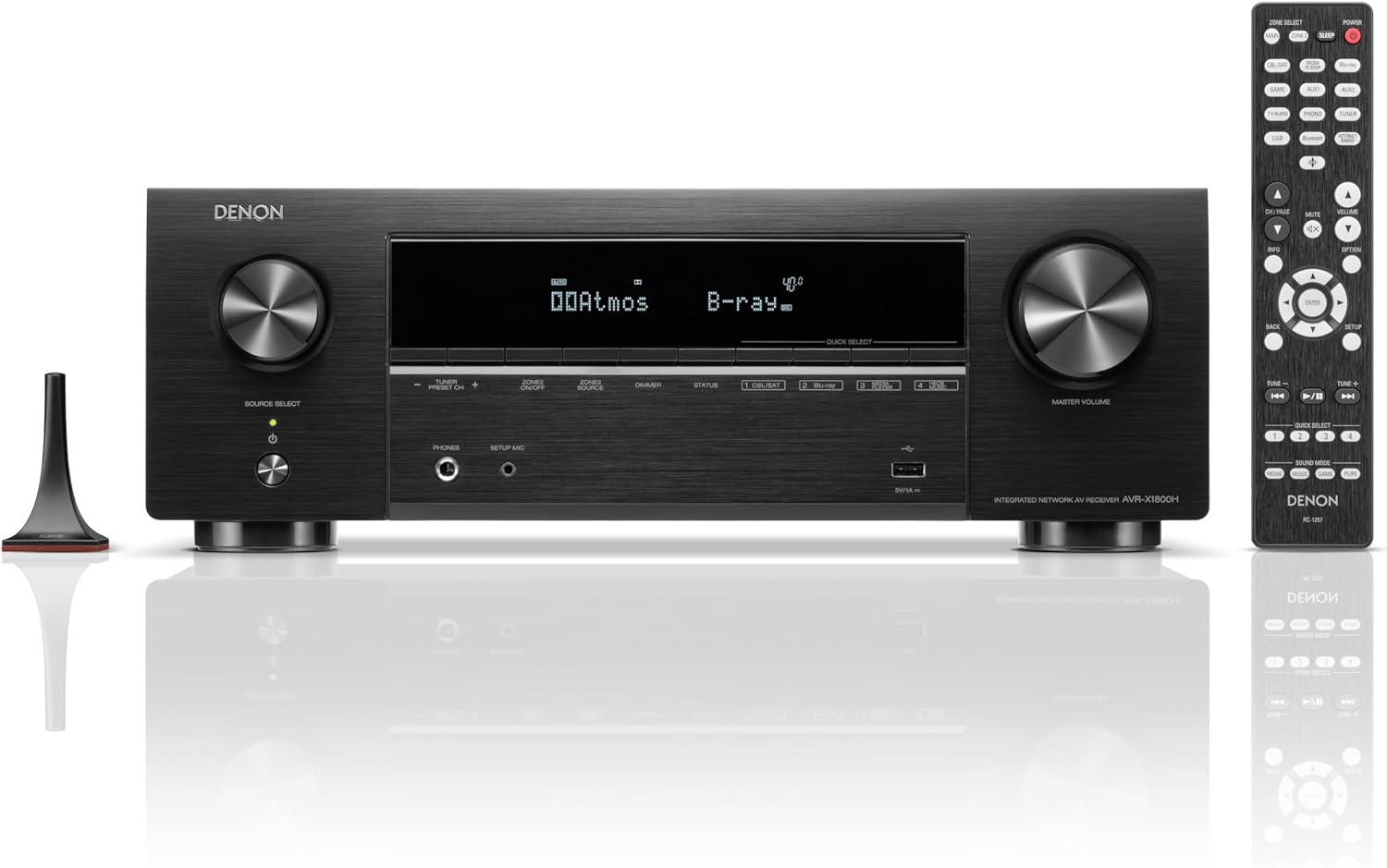 AV Receiver Denon AVR-X1800H DAB (7.2, 80W/ch, HDMI 2.1, Dolby Atmos, HEOS, 8K)