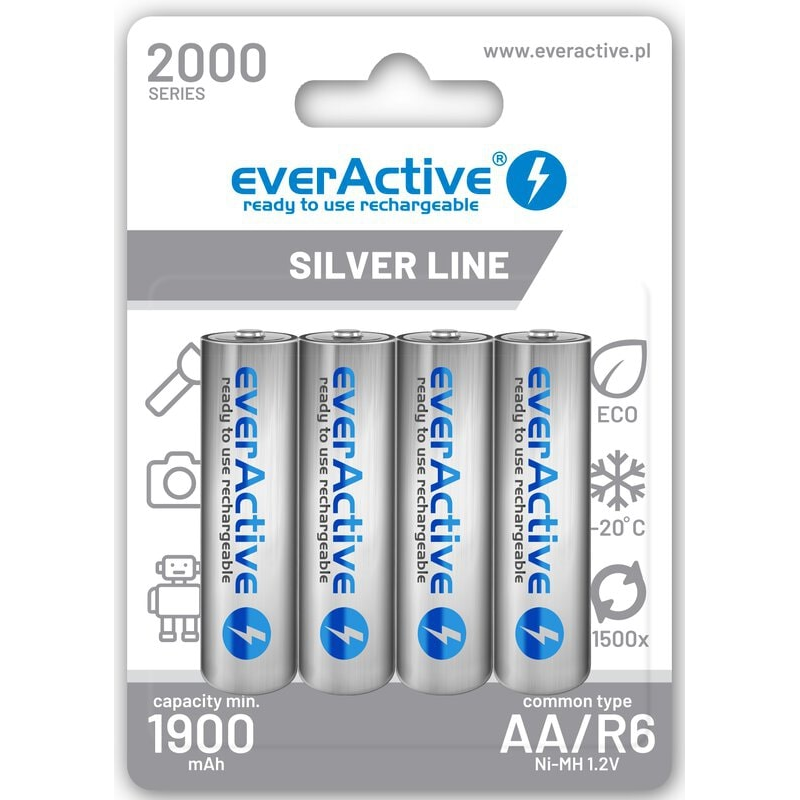 Baterija EVERACTIVE Ni-MH R6 AA 2000 mAh Silver Line, punjive-0