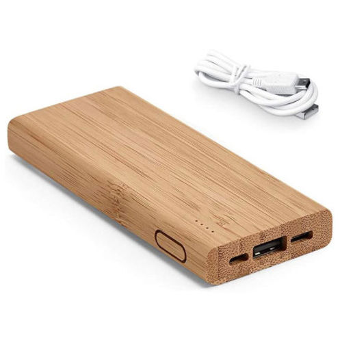 Prijenosna baterija KSIX MINI 5 000 mAh, micro USB, bamboo-0