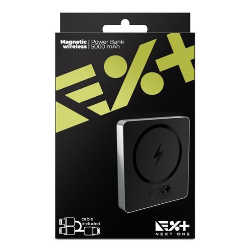 Baterija prijenosna NEXT ONE Magnetic Wireless (5000 mAH) - crna