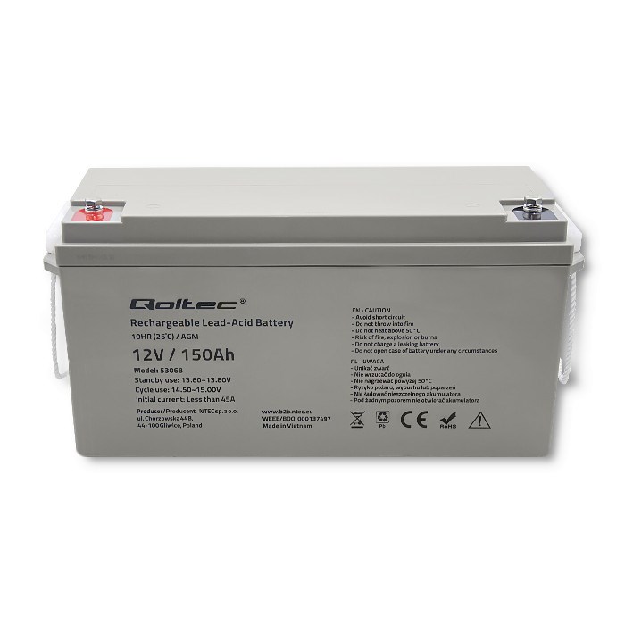 Qoltec 53068 AGM battery | 12V | 150Ah | max. 2250A-4