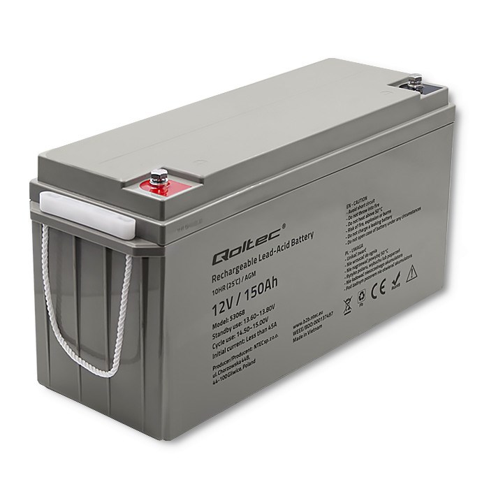 Qoltec 53068 AGM battery | 12V | 150Ah | max. 2250A-0