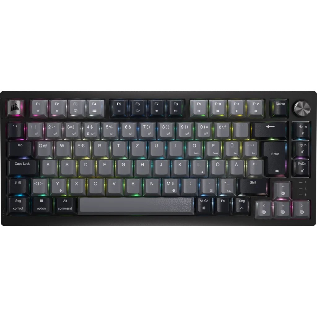 Corsair Gaming K65 Plus Wireless 75% RGB Gaming Keyboard, MLX RED - Black, Grey-0