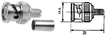 BNC M CRIMP. 75 R RG 59 Low cost UG260CR-1