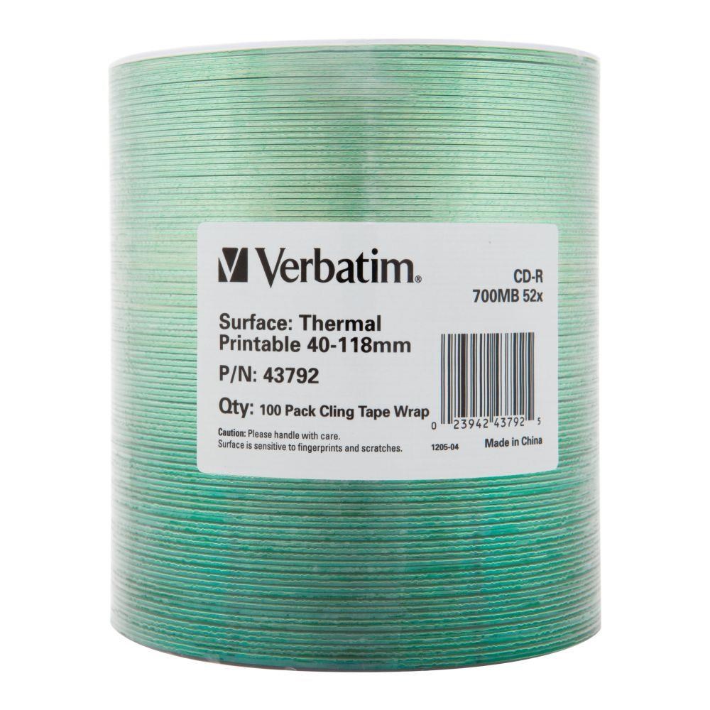 CD-R Verbatim 700MB 52x toplinski ispisiv (VERBATIM, Wrap 100) (700MB, 52x brzina)-0