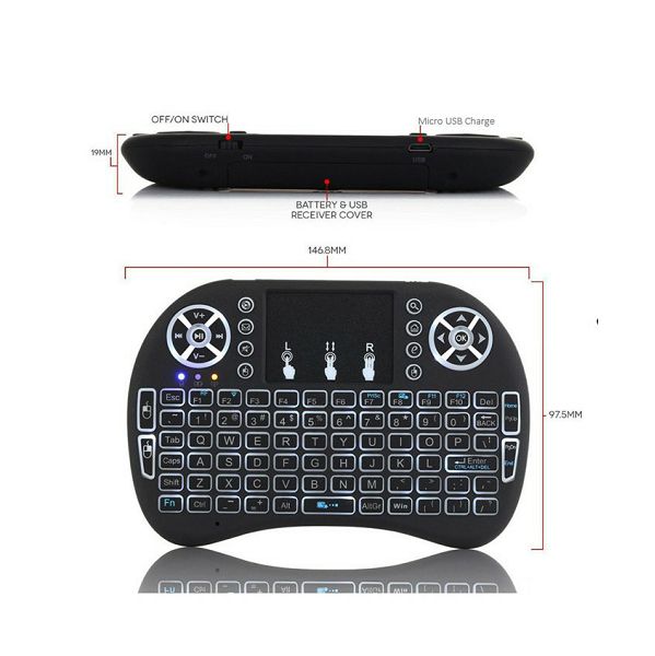 Daljinski upravljač i8B AirMouse s tipkovnicom (za MXQ PRO 4K Android TV Box)-4