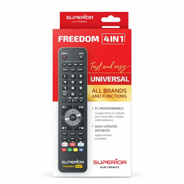 Univerzalni daljinski upravljač SUPERIOR FREEDOM USB 4u1 programabilni, crna boja-5