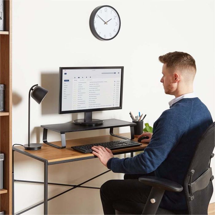Drveni stalak za monitor VONHAUS crni-1