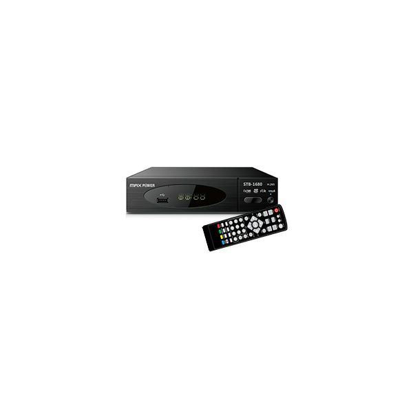 MAXPOWER HD DVB-T2 RECEIVER STB-1680 MPEG2/MPEG4 H.265 1080p/i Akcija