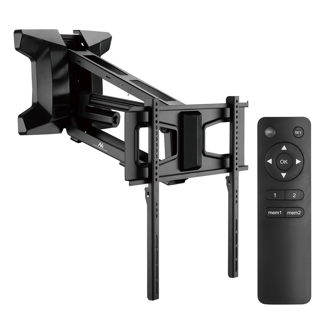 Maclean MC-891 Electric TV Wall Mount Bracket with Remote Control Height Adjustment 37'' - 70" max. VESA 600x400 up to 35kg Above Fireplace Mount Sturdy-0