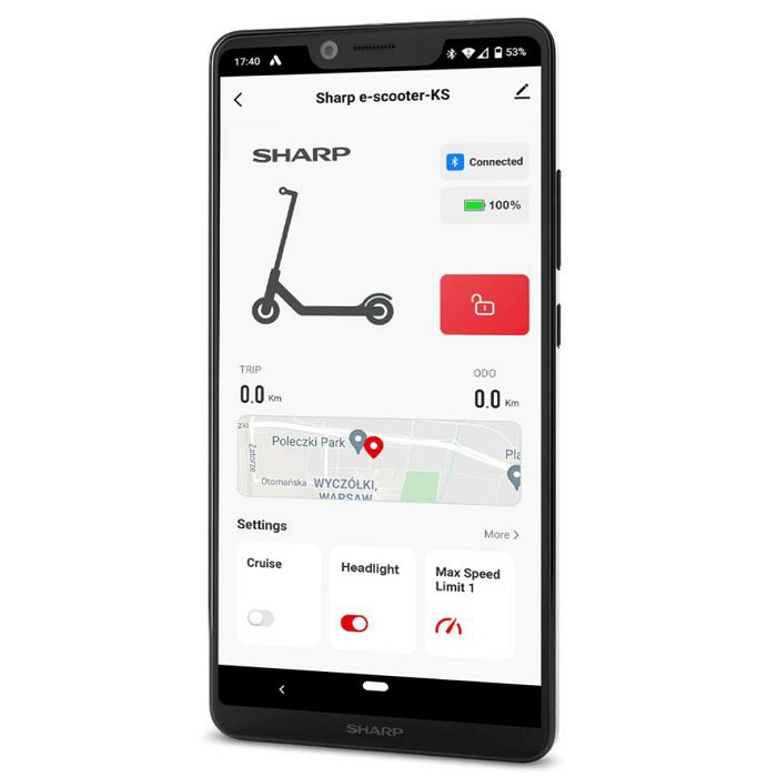 Električni romobil SHARP KS2AEUB crni (10", 120 kg, 350W, domet do 40 km, 25 km/h)-8
