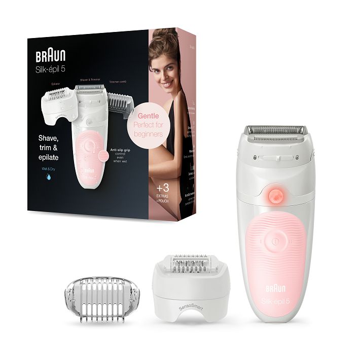 Epilator BRAUN Silk‑épil 5‑620 (Wet & Dry, bežični, 28 pinceta, masažna kapica, SmartLight)-1