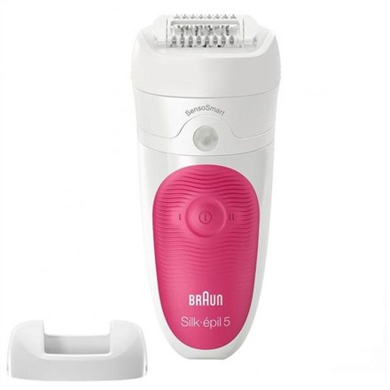 Epilator BRAUN Silk-épil 5 5/500 SensoSmart (bežični Wet & Dry, 28 pinceta, SensoSmart senzor, 2 brzine, bijelo-rozi)-1
