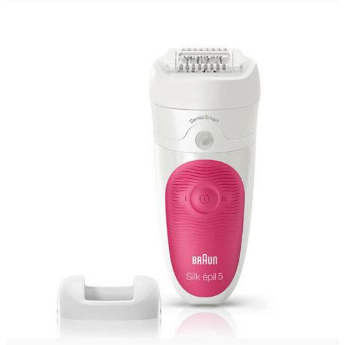 Epilator BRAUN Silk-épil 5 5/500 SensoSmart (bežični Wet & Dry, 28 pinceta, SensoSmart senzor, 2 brzine, bijelo-rozi)-0
