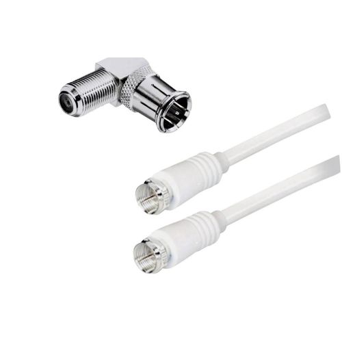 F-konektor GBC, satelitski kabel, 1.5m, bijeli
