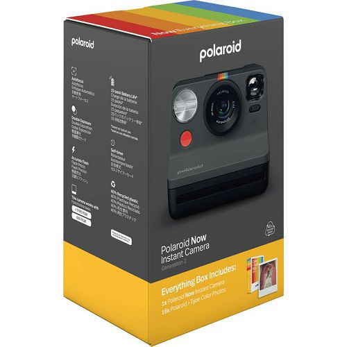 Instant fotoaparat POLAROID Originals Now2 Black Everything Box-1