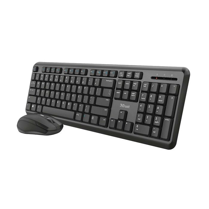 Tipkovnica TRUST + miš ODY (bežični set, gaming, membranska crna)-0