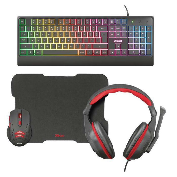 Gaming set TRUST ZIVA tipkovnica + slušalice + miš + podloga-0