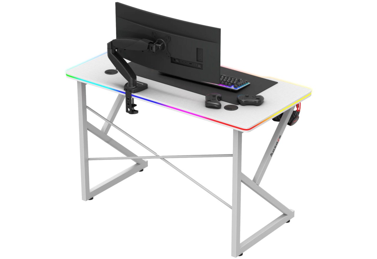 Gaming stol HUZARO Hero 1.7 RGB (bijeli)-2