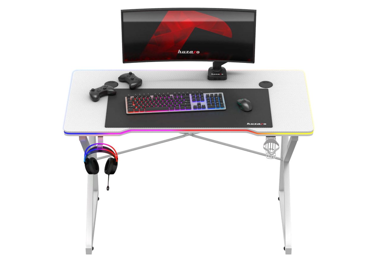 Gaming stol HUZARO Hero 1.7 RGB (bijeli)-6