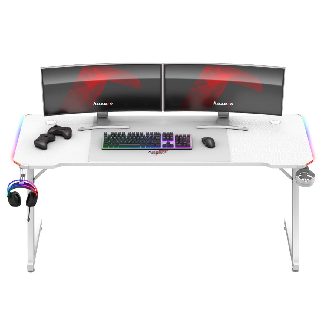 Gaming stol HUZARO Hero 4.8 (Bijela, RGB osvjetljenje)-7