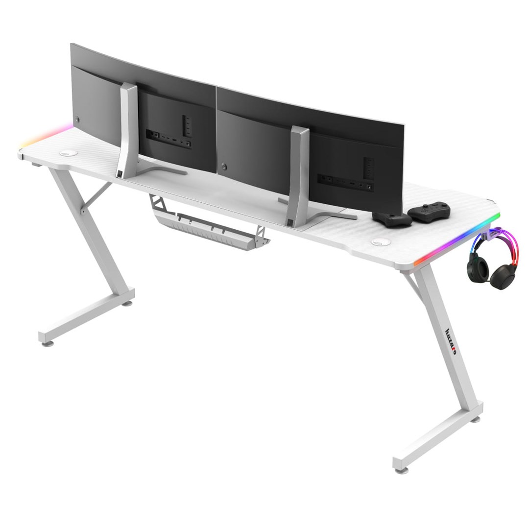 Gaming stol HUZARO Hero 4.8 (Bijela, RGB osvjetljenje)-2