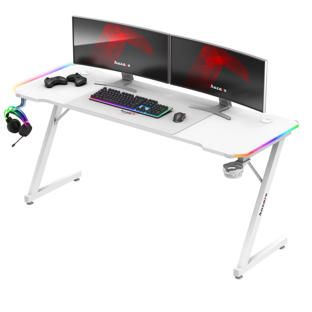Gaming stol HUZARO Hero 4.8 (Bijela, RGB osvjetljenje)-6