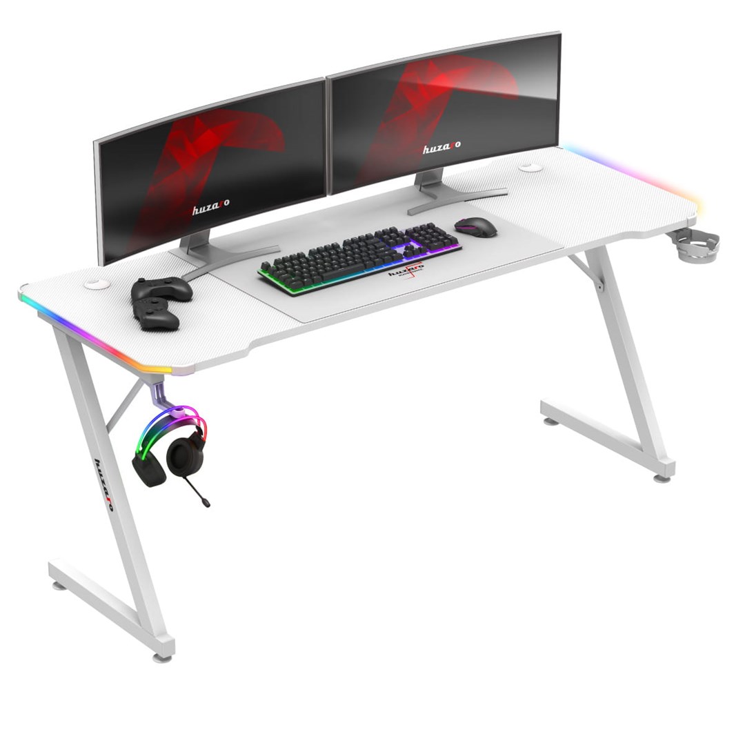 Gaming stol HUZARO Hero 4.8 (Bijela, RGB osvjetljenje)-5