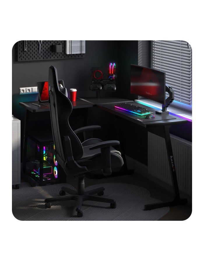 Gaming stol HUZARO Hero 6.0 (crna, RGB osvjetljenje)-14