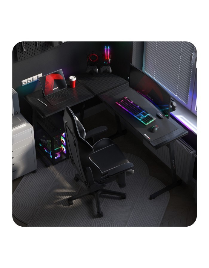 Gaming stol HUZARO Hero 6.0 (crna, RGB osvjetljenje)-6