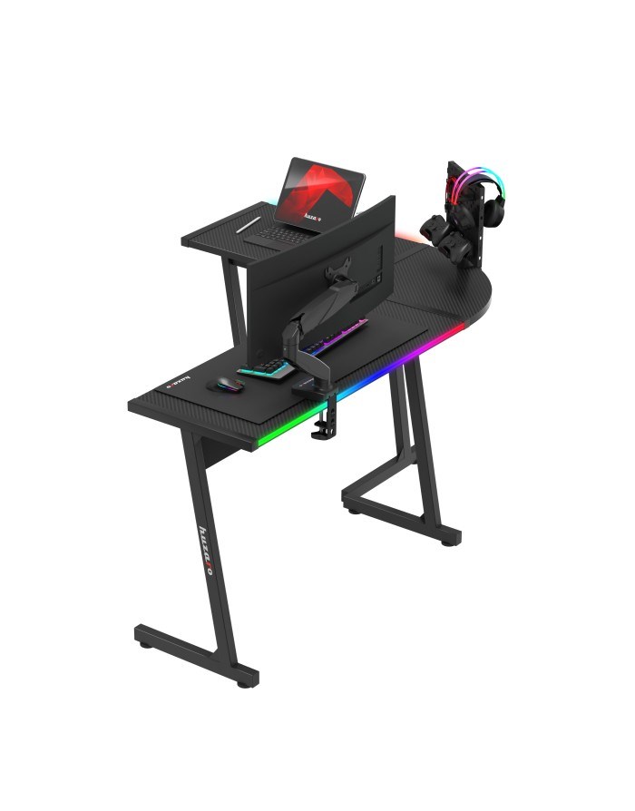 Gaming stol HUZARO Hero 6.0 (crna, RGB osvjetljenje)-1