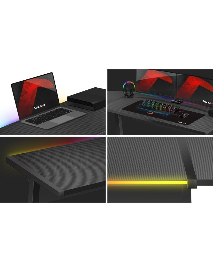 Gaming stol HUZARO Hero 6.0 (crna, RGB osvjetljenje)-16