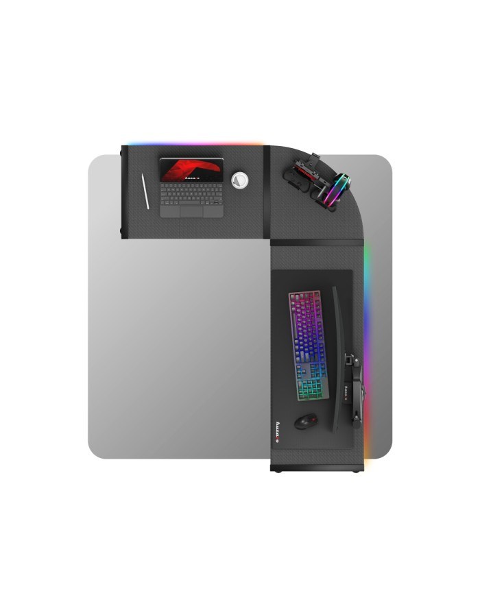 Gaming stol HUZARO Hero 6.0 (crna, RGB osvjetljenje)-19