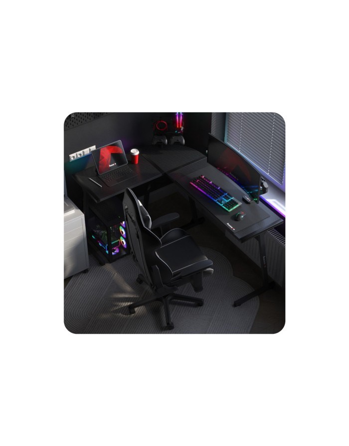 Gaming stol HUZARO Hero 6.0 (crna, RGB osvjetljenje)-9