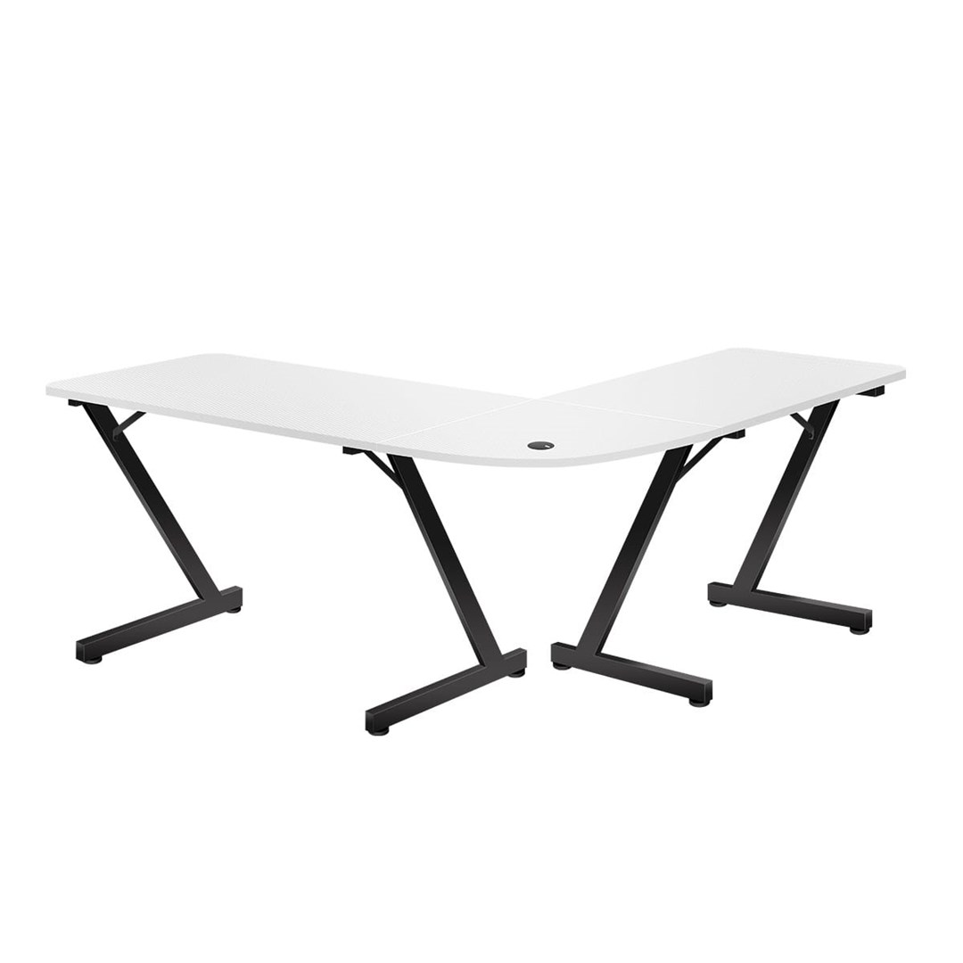 Gaming stol HUZARO Hero 7.0 White (154 × 117 cm, kutni, držač za slušalice, držač za čašu, bijeli)-5
