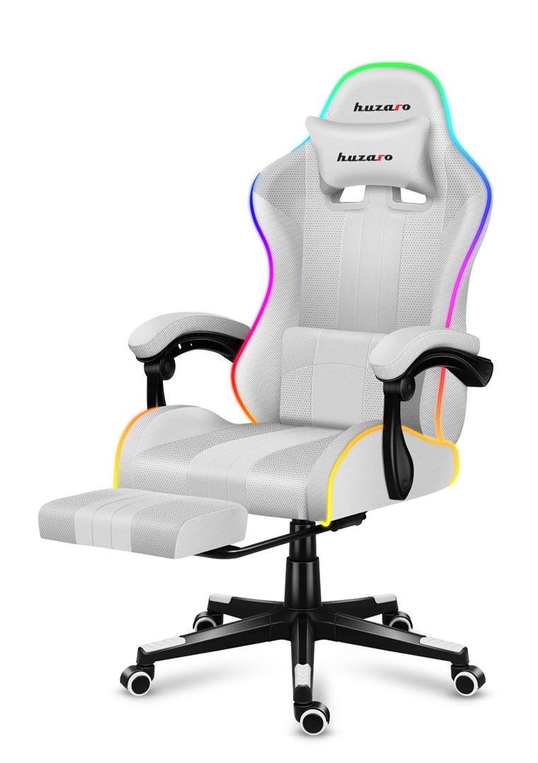 Gaming stolica HUZARO Force 4.7 RGB White (RGB osvjetljenje, bijela)-1