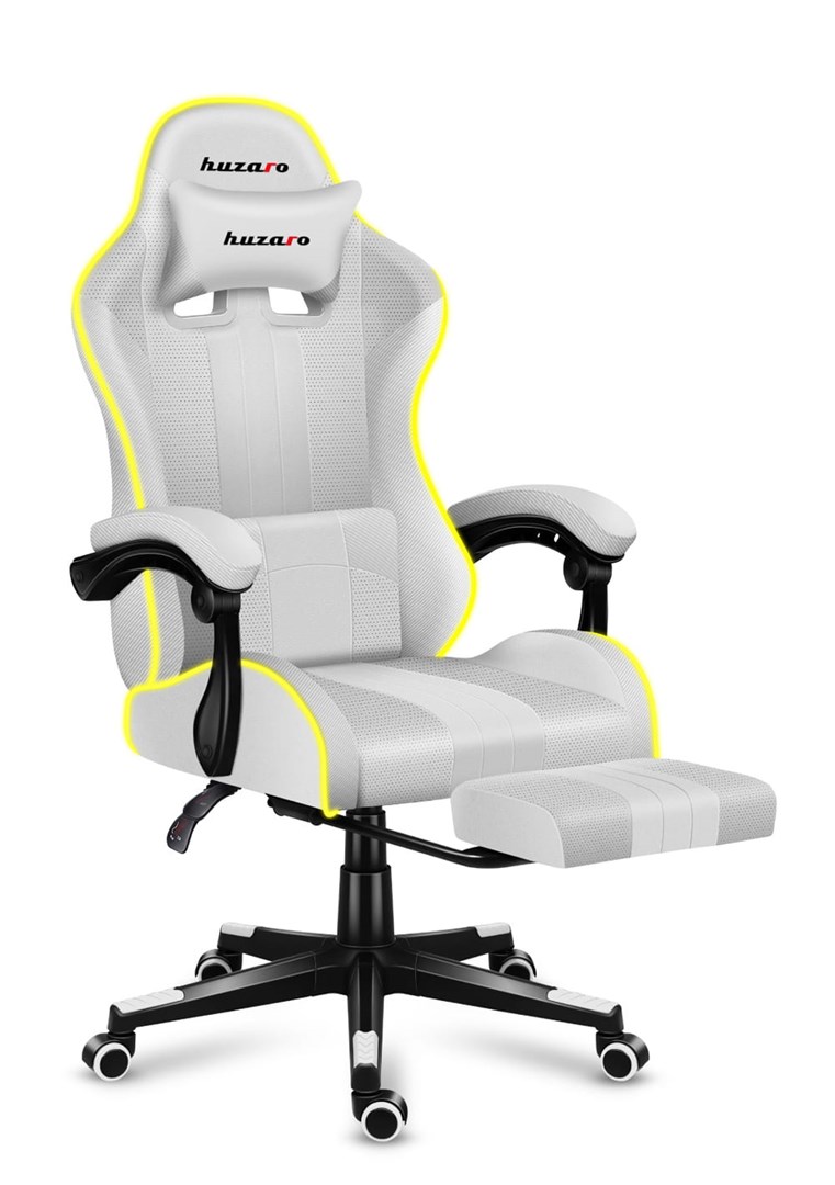 Gaming stolica HUZARO Force 4.7 RGB White (RGB osvjetljenje, bijela)-0