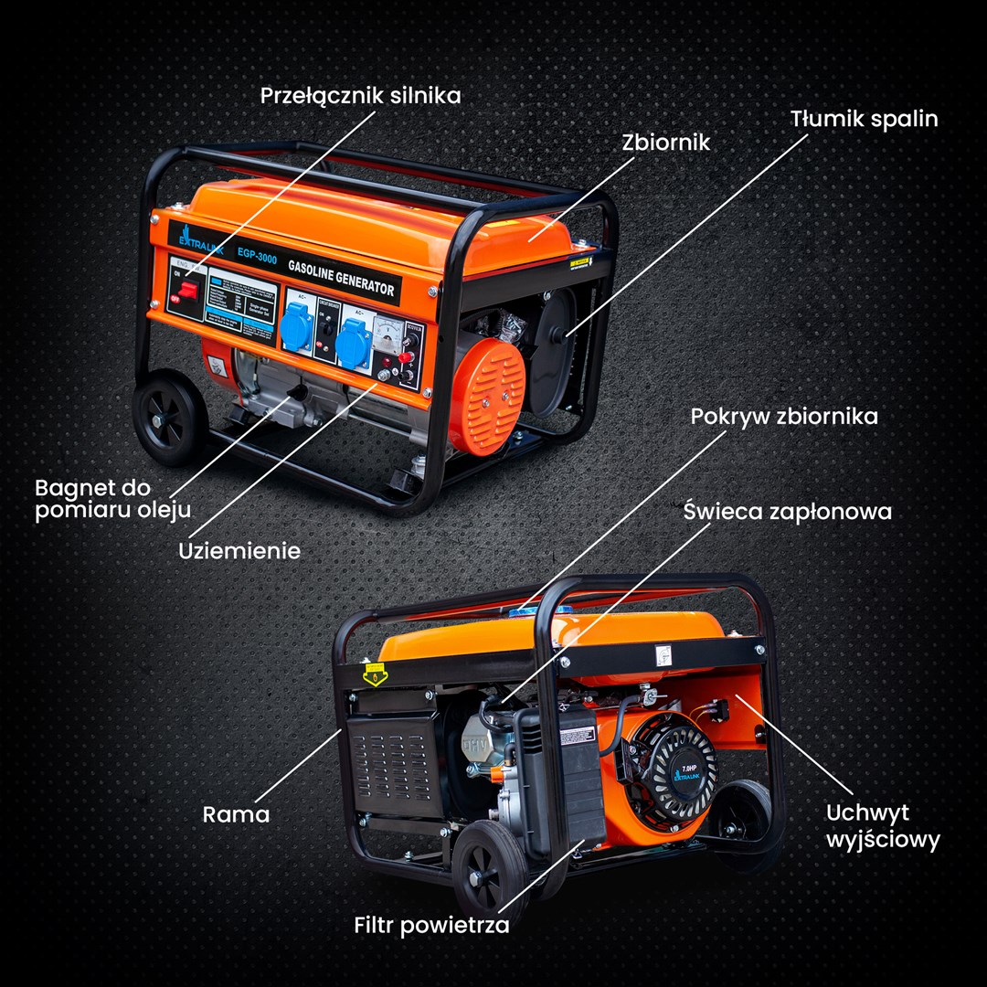 Extralink EGP-3000 | Power Generator | petrol, 3kW 1F-16
