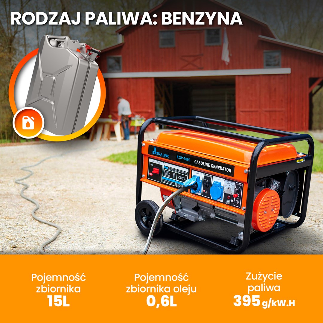 Extralink EGP-3000 | Power Generator | petrol, 3kW 1F-2