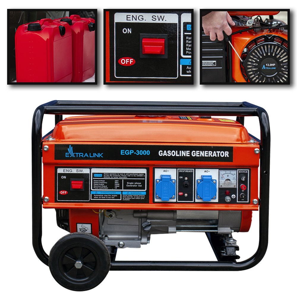 Extralink EGP-3000 | Power Generator | petrol, 3kW 1F-19