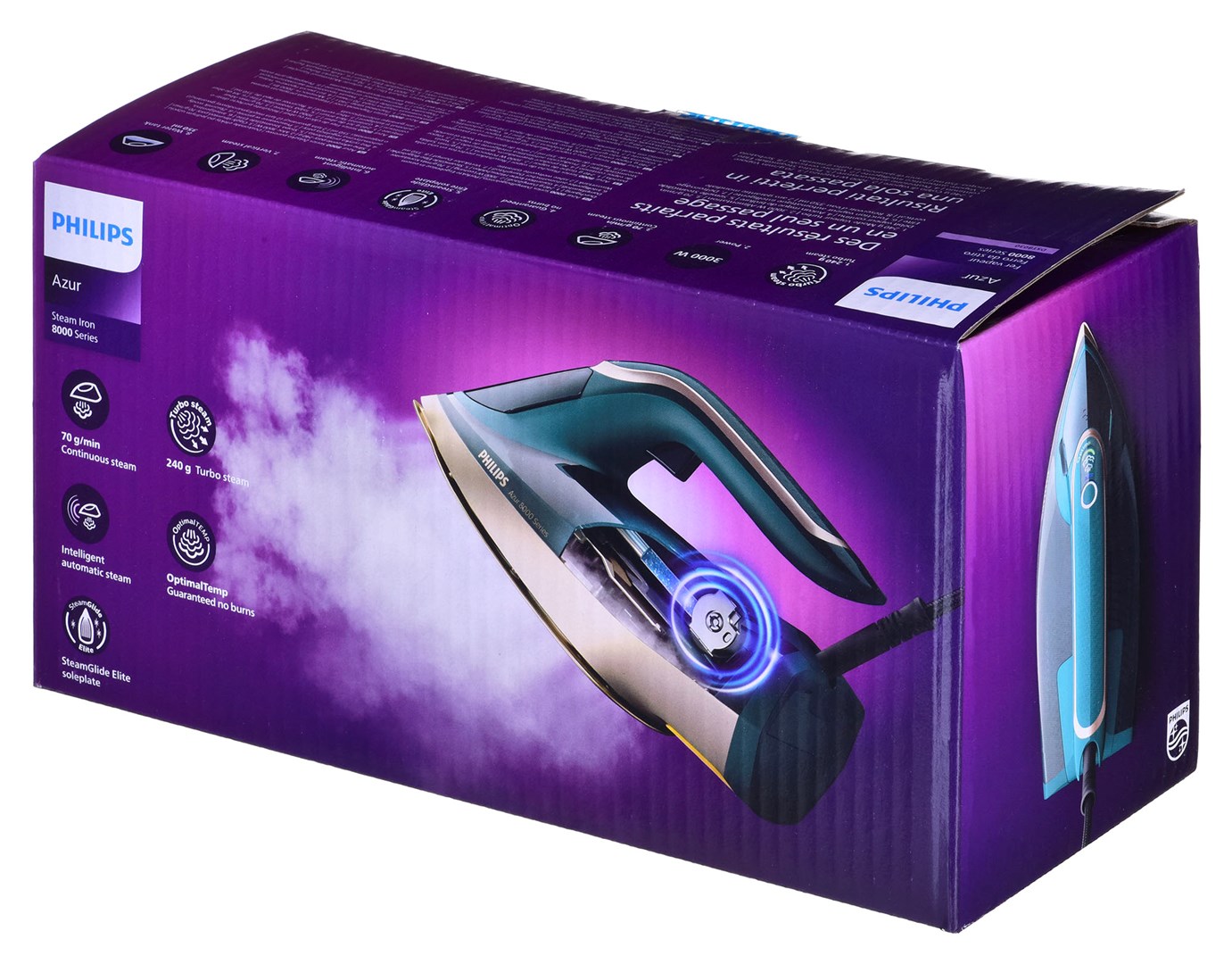 Glačalo na paru PHILIPS 1000 series DST8030/70 (SteamGlide Elite ploča, 3000 W) zelena-10