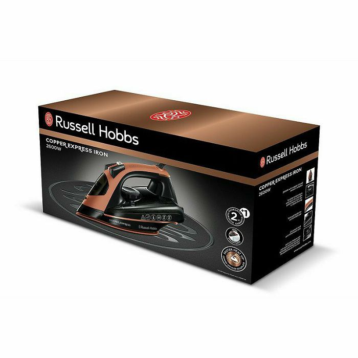 Parno glačalo RUSSELL HOBBS Copper Express 23975-56 (2600 W, 40 g/min, 315 ml, crno-bakreno)-1