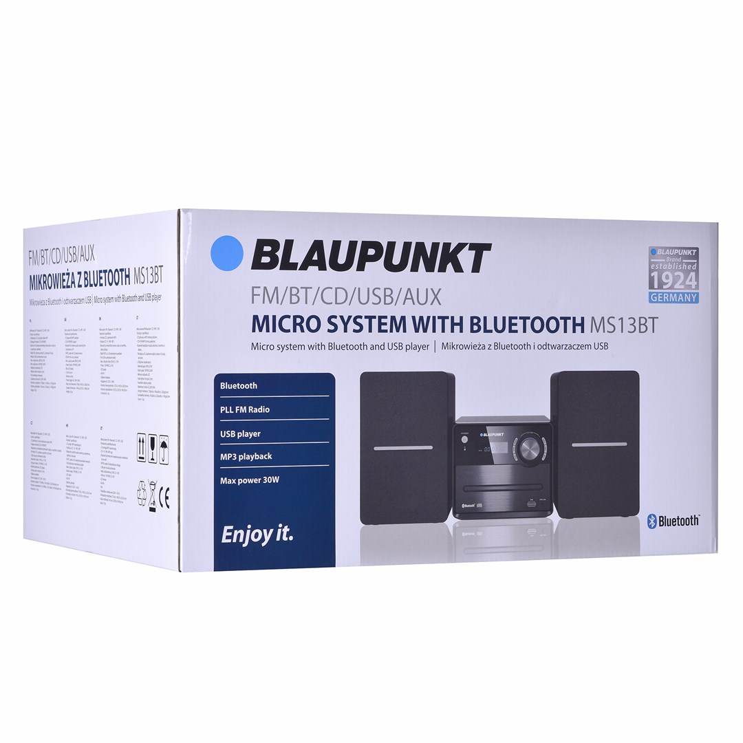 Glazbena mini linija BLAUPUNKT MS13BT (Bluetooth, CD/MP3, USB, FM, 5Wx2, Black)-8