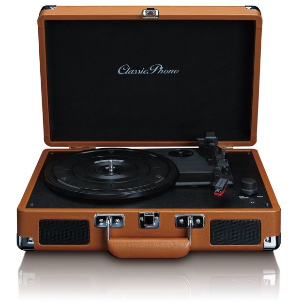 Gramofon LENCO Classic phono TT-10BN, RCA izlaz, 3.5mm, AUX in, zvučnici, Suitcase, smeđi-0