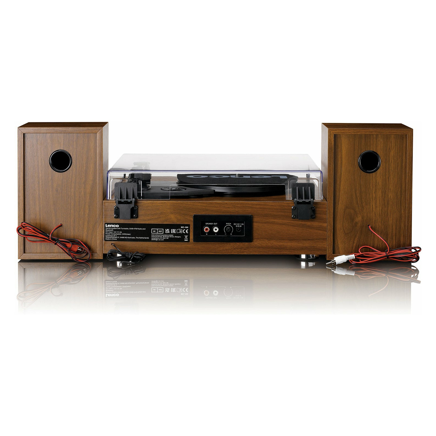 Gramofon LENCO MC-160WD, sa HiFi Stereo sustavom 2x10W, DAB, DAB+, FM radio, Bluetooth®5.0, RCA izlaz, AUX ulaz, USB-A PC kodiranje, 33,45 i 75 RPM, daljinski upravljač-9
