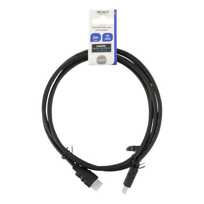 HDMI kabel DELTACO HDMI-920, high speed with ethernet, 4K UHD, 2 m-1