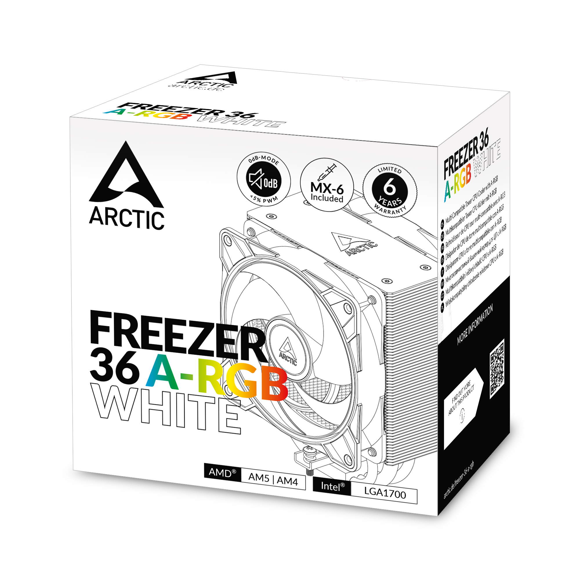 Hladnjak za procesor ARCTIC Freezer 36 A-RGB Bijeli (za INTEL/AMD stolna računala)-2