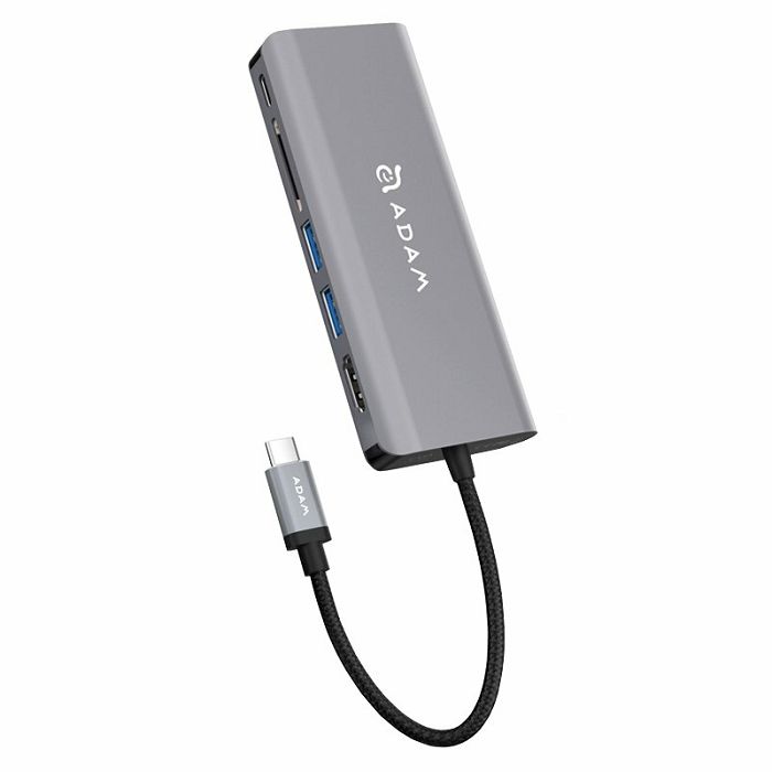 Hub ADAM CASA A01, USB-C 6in1 multi function sivi-1