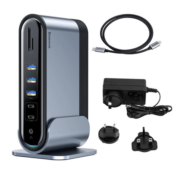 USB Hub BASEUS CAHUB-DG0G, USB-C/17u1, Dark Grey-6